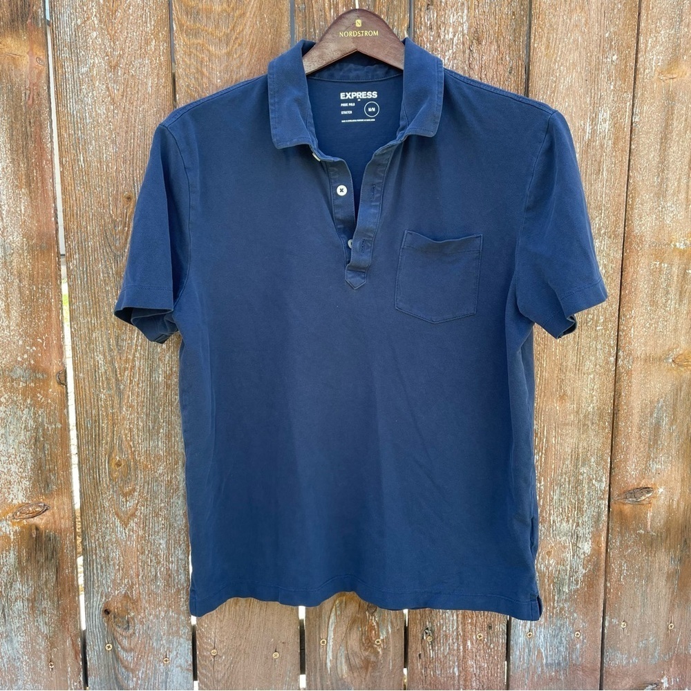 EXPRESS Men’s Navy Blue Stretch Polo Shirt Size Medium